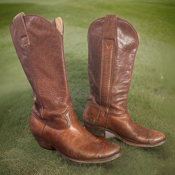 Full Leather Stewart Boot Co Rustic Brown Men’s 9EE Cowboy Ranch Hand Made Boot - Picture 2 of 16